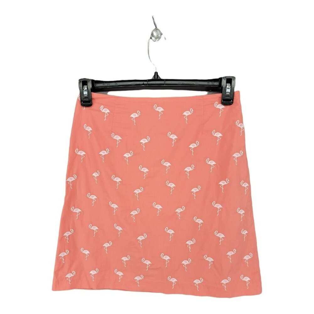 Talbots Womens Skirt Flamingo Embroidered 6P Coral Pink